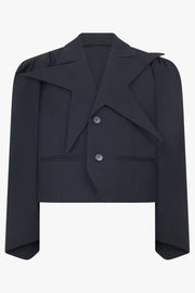 NOIR KEI NINOMIYA RTW Star Crop Blazer | Black
