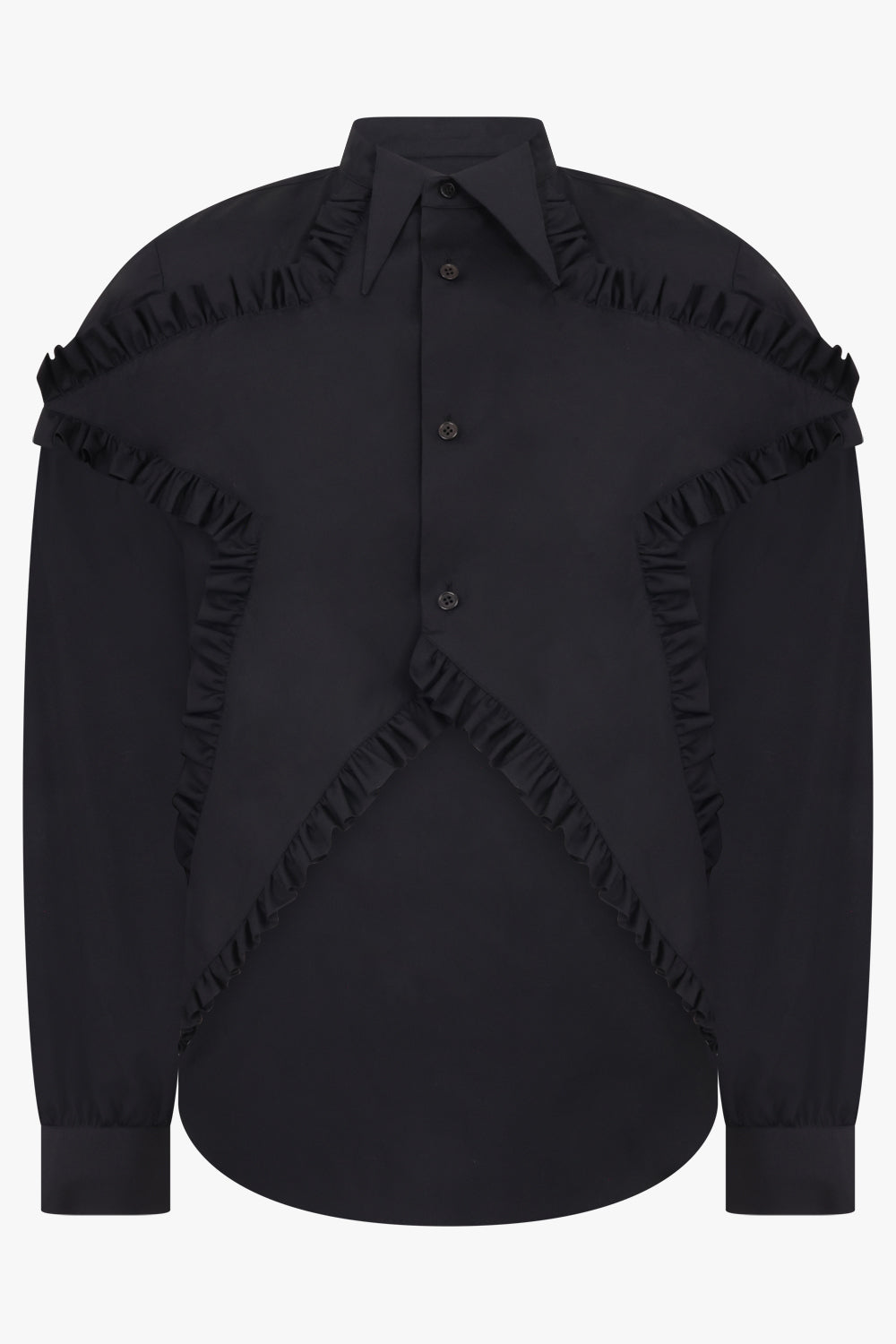 NOIR KEI NINOMIYA STAR RUFFLE SHIRT BLACK NEW SEASON PARLOUR X