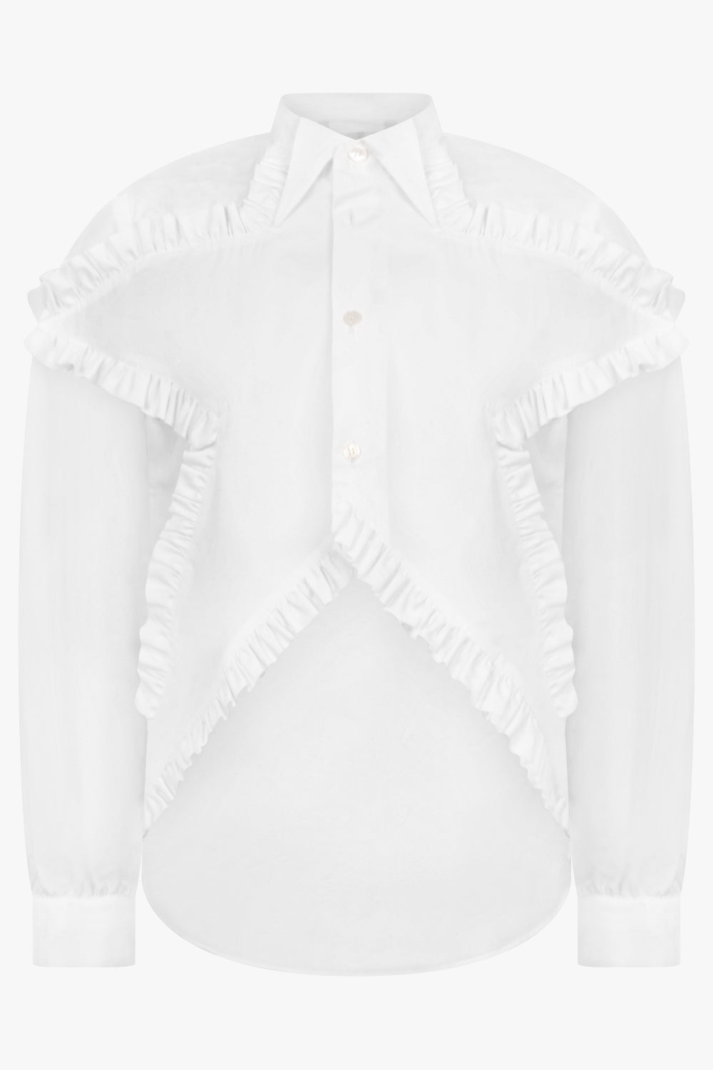 NOIR KEI NINOMIYA STAR RUFFLE SHIRT WHITE NEW SEASON PARLOUR X