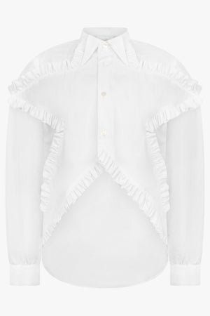 Star Ruffle Shirt | White