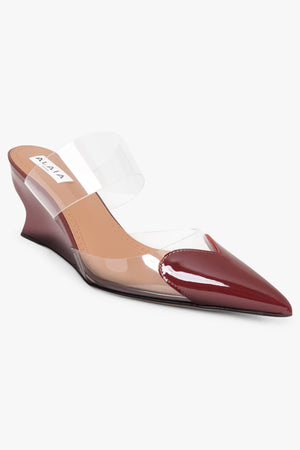 ALAIA SHOES Le Coeur Patent 60mm Mule | Garnet Red