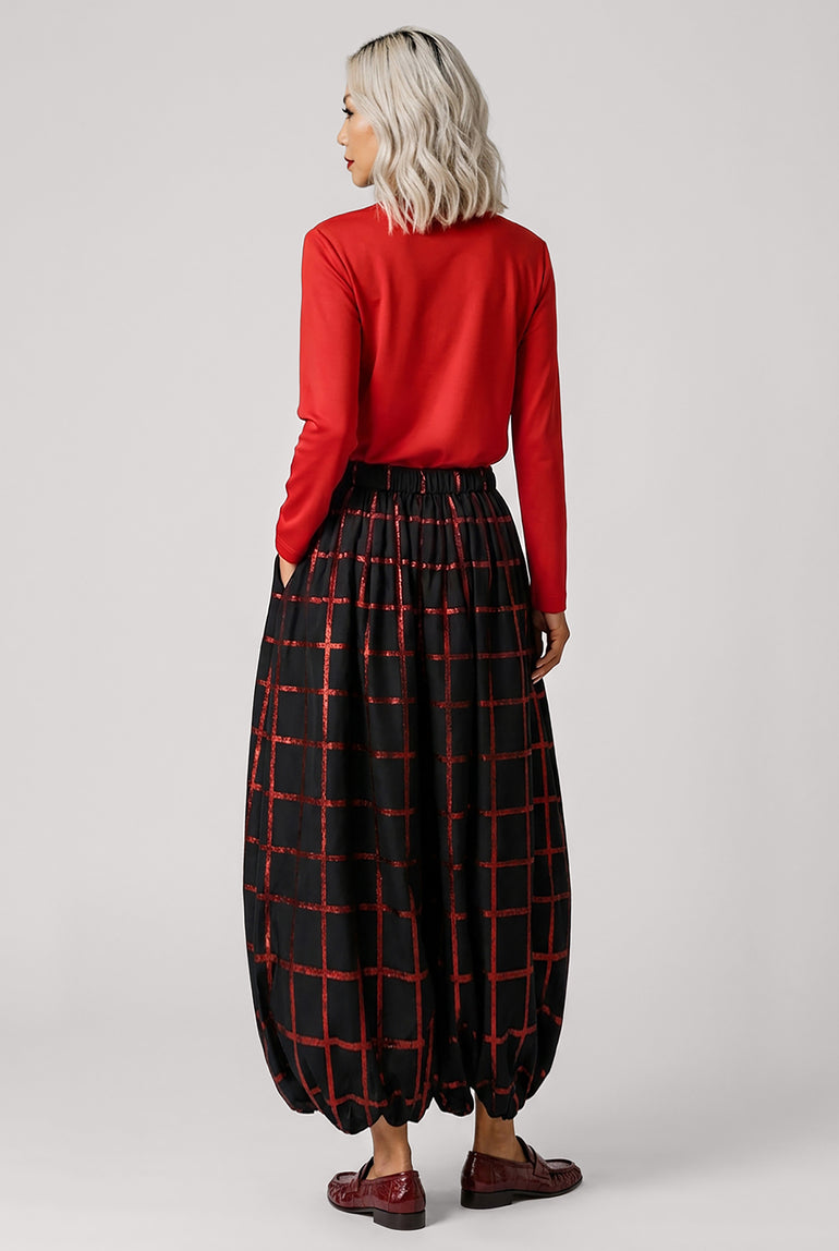 COMME DES GARCONS RTW Crew Neck L\S  Top with Knot Ribbon Detail | Red