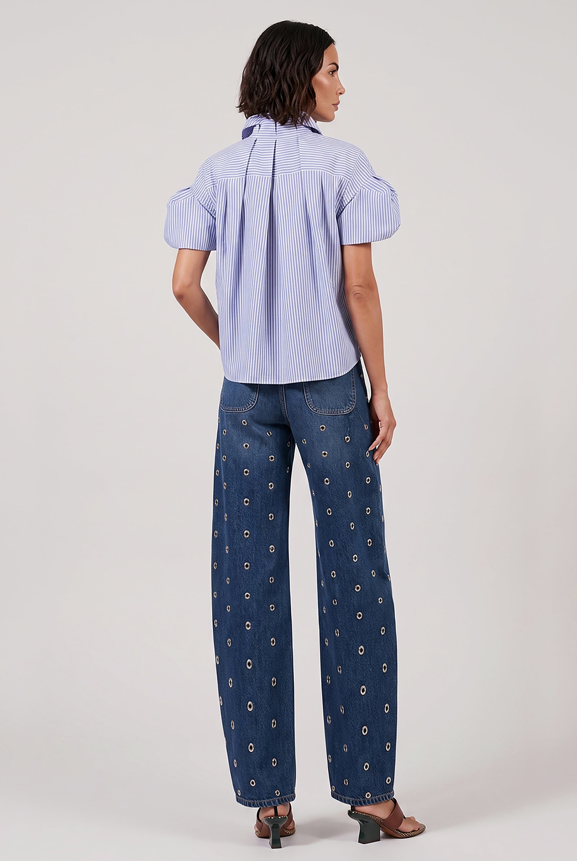 SACAI RTW Puff Sleeve Shirt | Blue