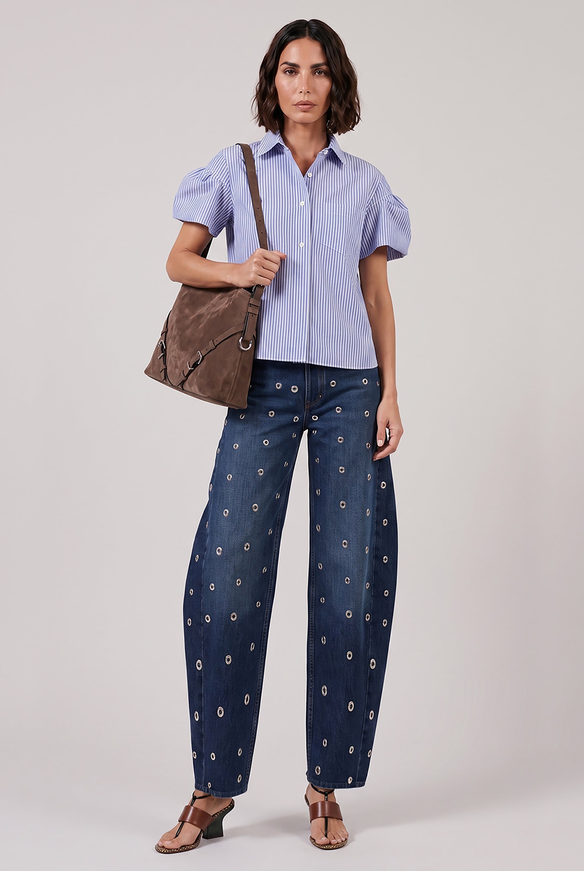 SACAI RTW Puff Sleeve Shirt | Blue