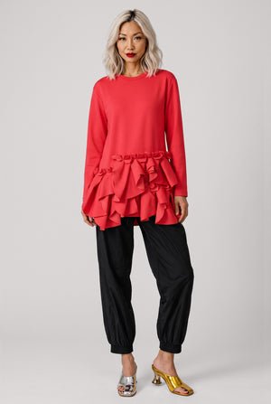 COMME DES GARCONS RTW Pleat Front Balloon Pant With Elastic Cuff | Black