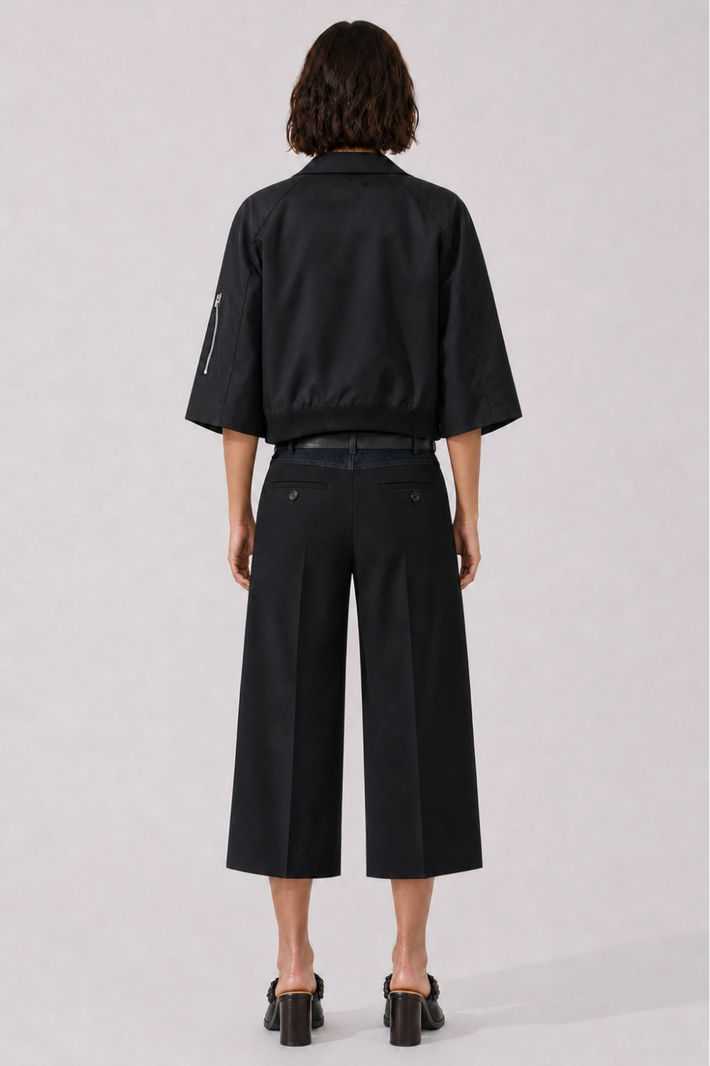 SACAI RTW Suiting X Twill Oversize Double Breast Jacket | Black