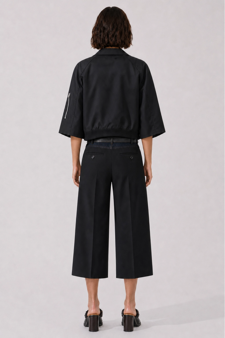 SACAI RTW Suiting X Twill Oversize Double Breast Jacket | Black