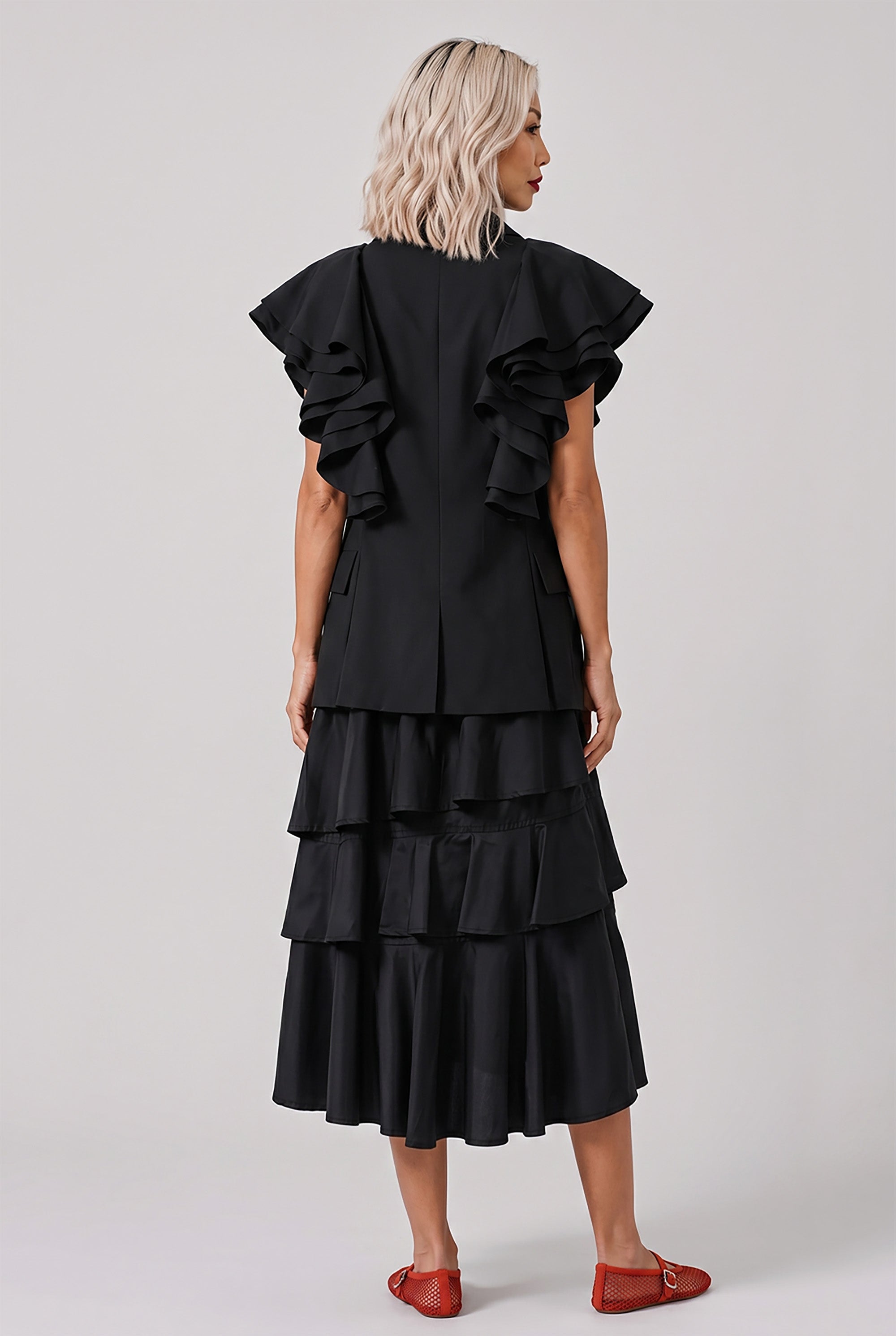 COMME DES GARCONS RTW Sculpt Ruffle Sleeve Jacket | Black