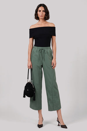Y-3 RTW Loose Fit Cropped Drawstring Pant | Green
