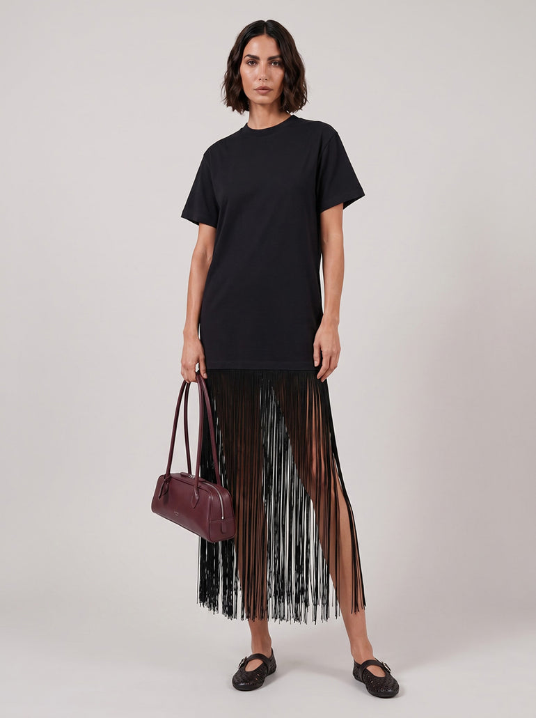 Fringe Detail T-Shirt Dress