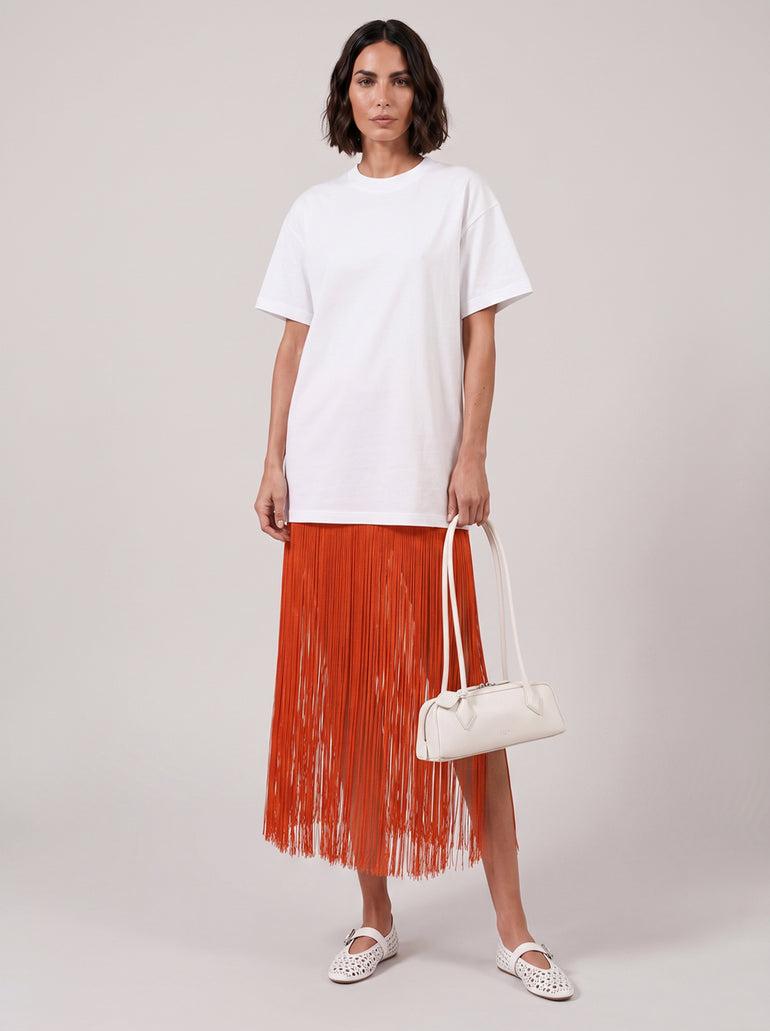 ALAIA BAGS WHITE / White Le Teckel Medium Bag | White