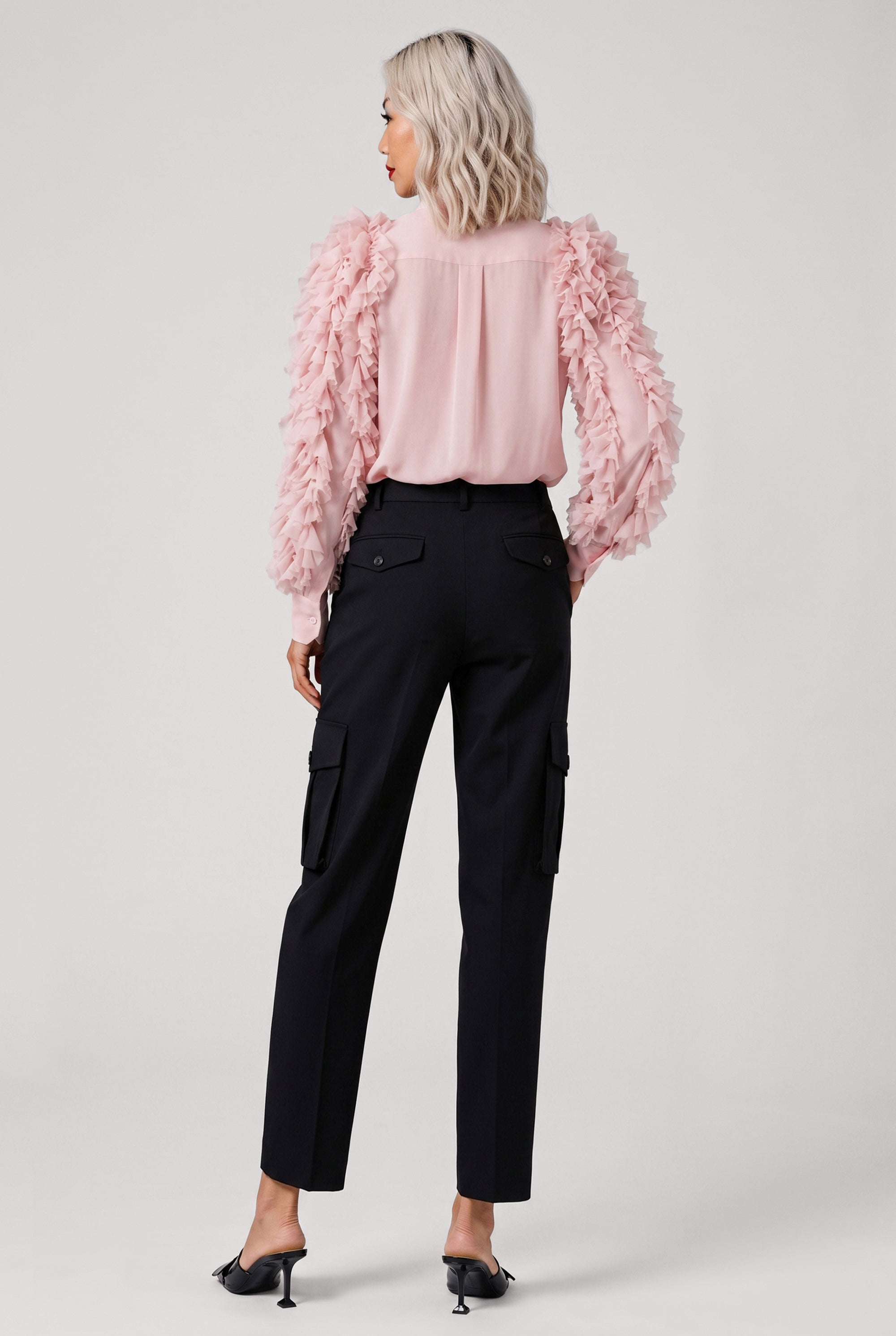 COMME DES GARCONS RTW Ruffle Sleeve Shirt | Pink