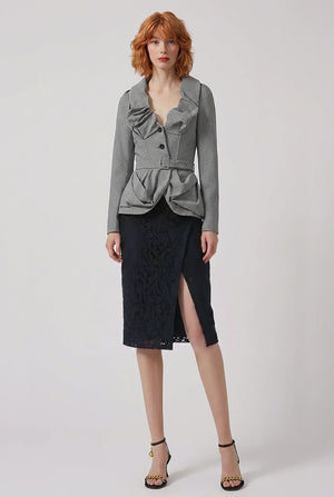 Kendall Blazer | Gingham Grey