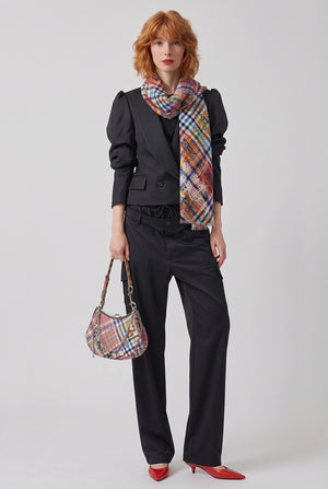 Multicheck Tartan Scarf | Pink