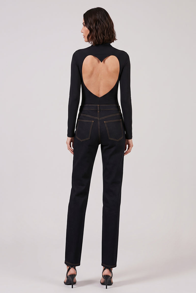 ALAIA RTW Stretch Belt Low-Waist Loose Denim Pants | Black