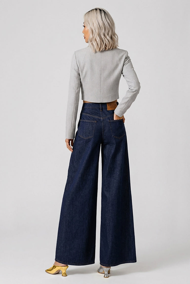 AWAKE MODE RTW Bib-Front Structured Jacket | Light Grey Melange