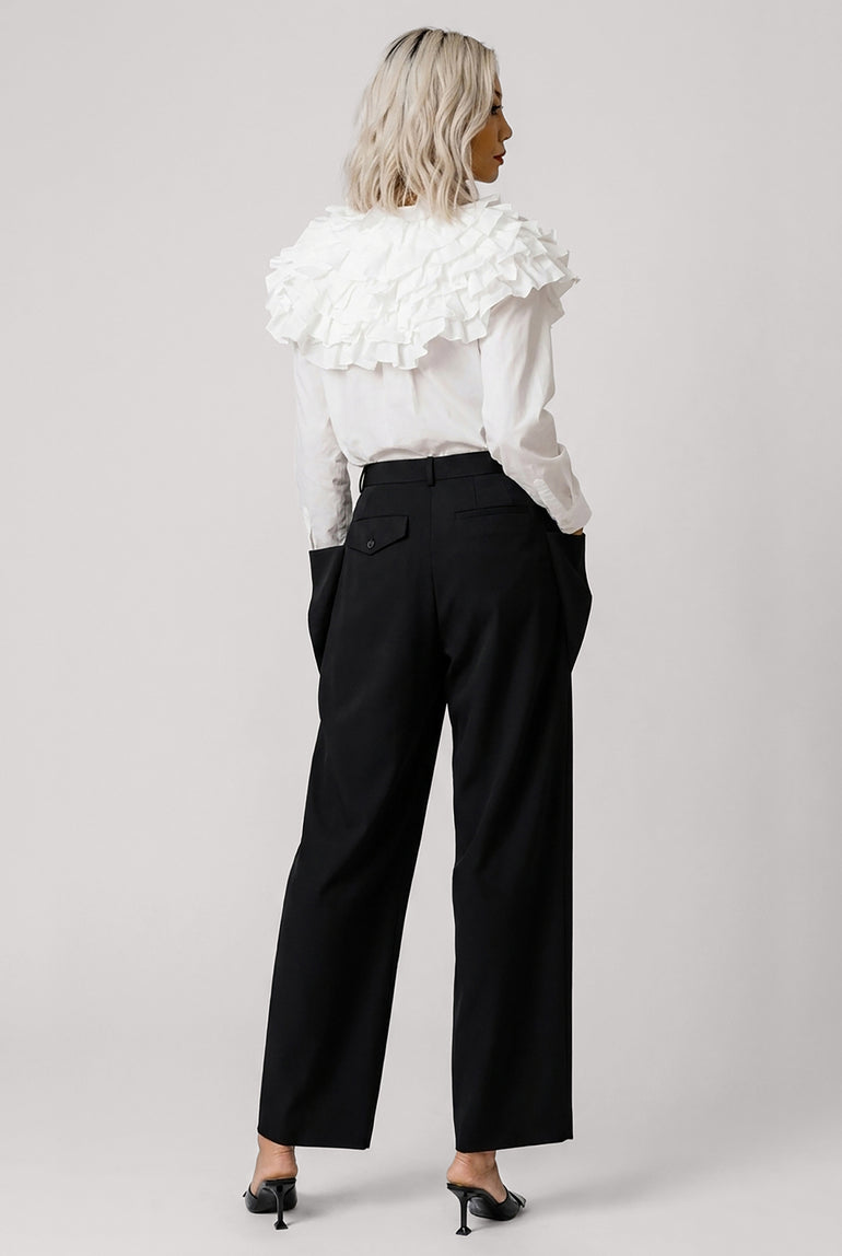 NOIR KEI NINOMIYA RTW Tapered Pant With Eyelet Detail | Black