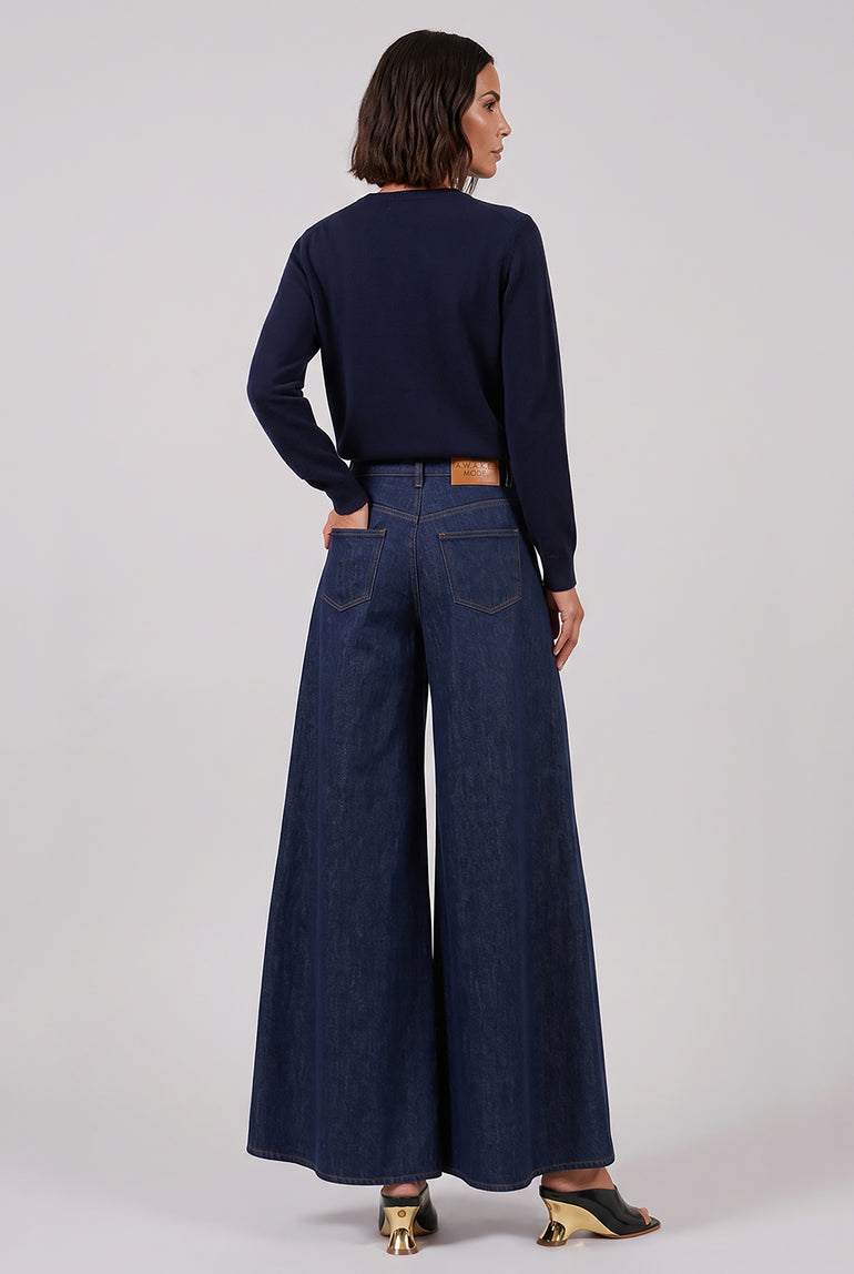 JW ANDERSON RTW JW X Pringle Floral Crew Neck Knit | Navy/Multi