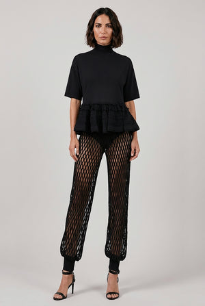 ALAIA RTW High Neck Crinoline Top | Black