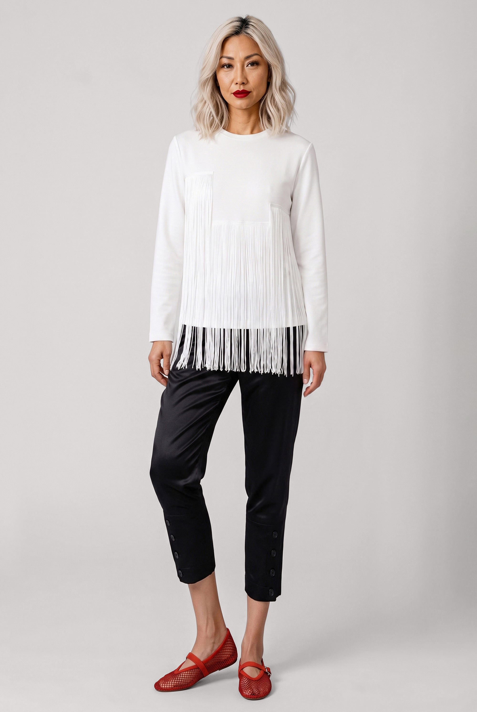 COMME DES GARCONS RTW Elastic Waist Crop Pant With Cuffs | Black
