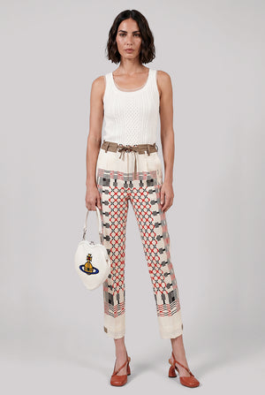 GEOMETRIC PRINT PANTS | ECRU