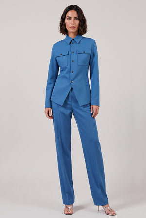 Wool Gabardine Trouser | Pacific