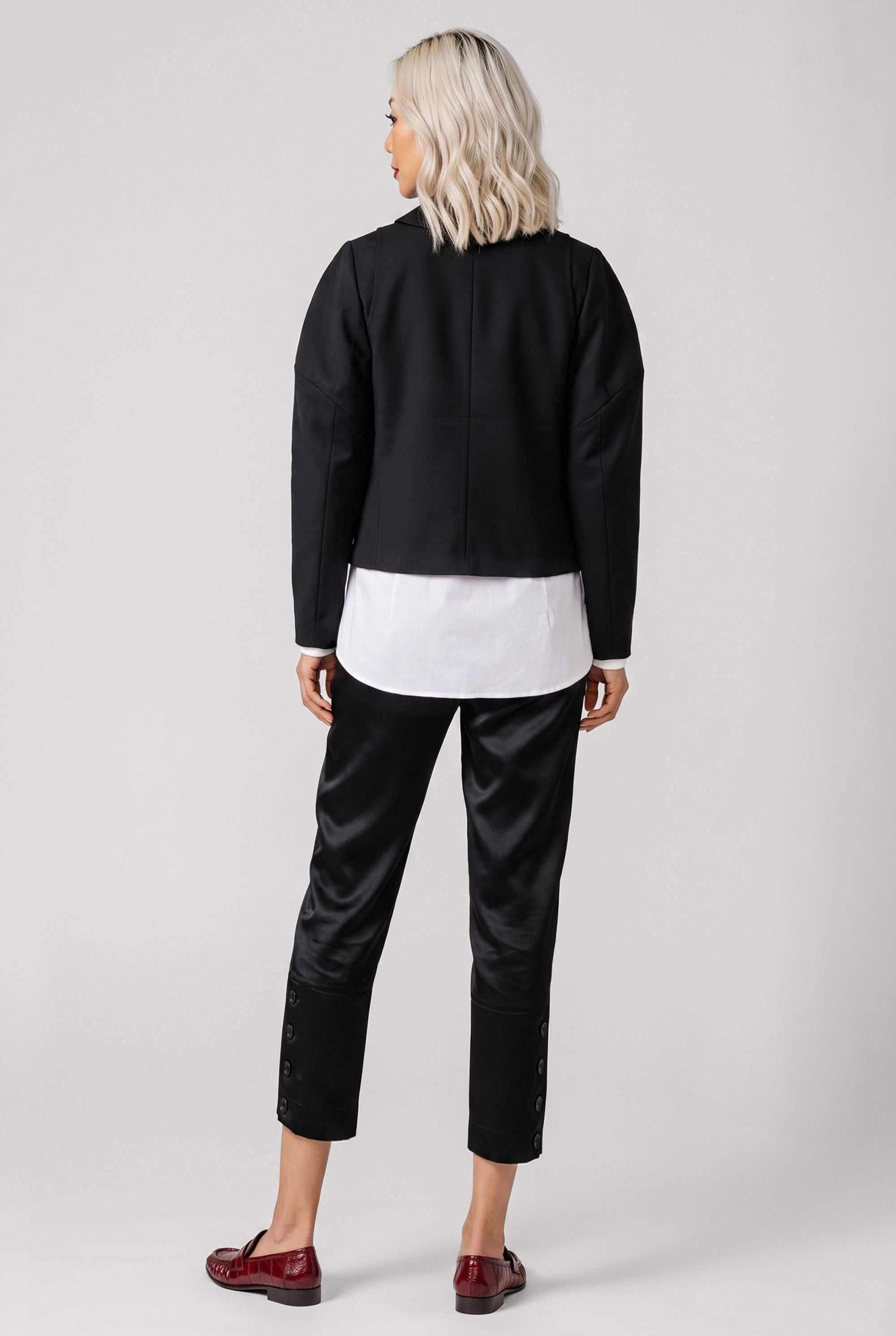 COMME DES GARCONS RTW Button Up Jacket With Drop Balloon Sleeve | Black