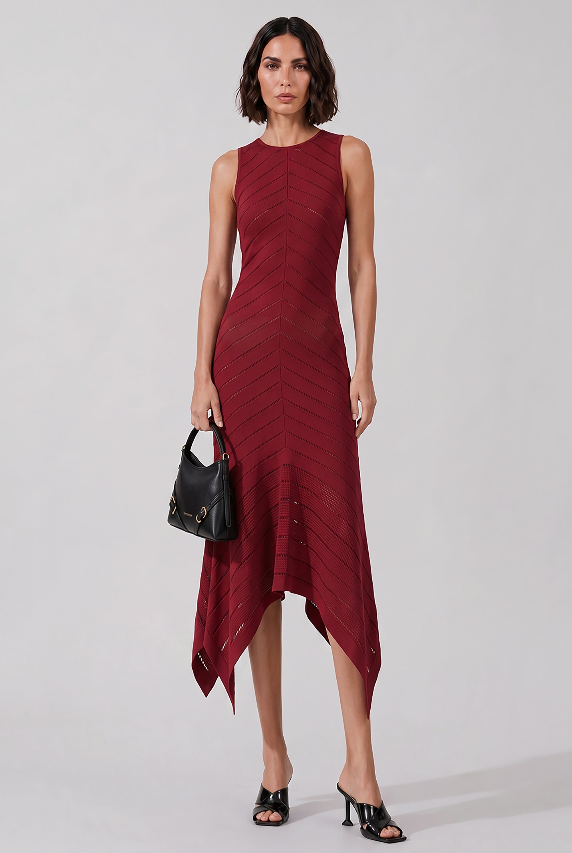 GIVENCHY RTW Herringbone Knit Long Dress | Red Cherry