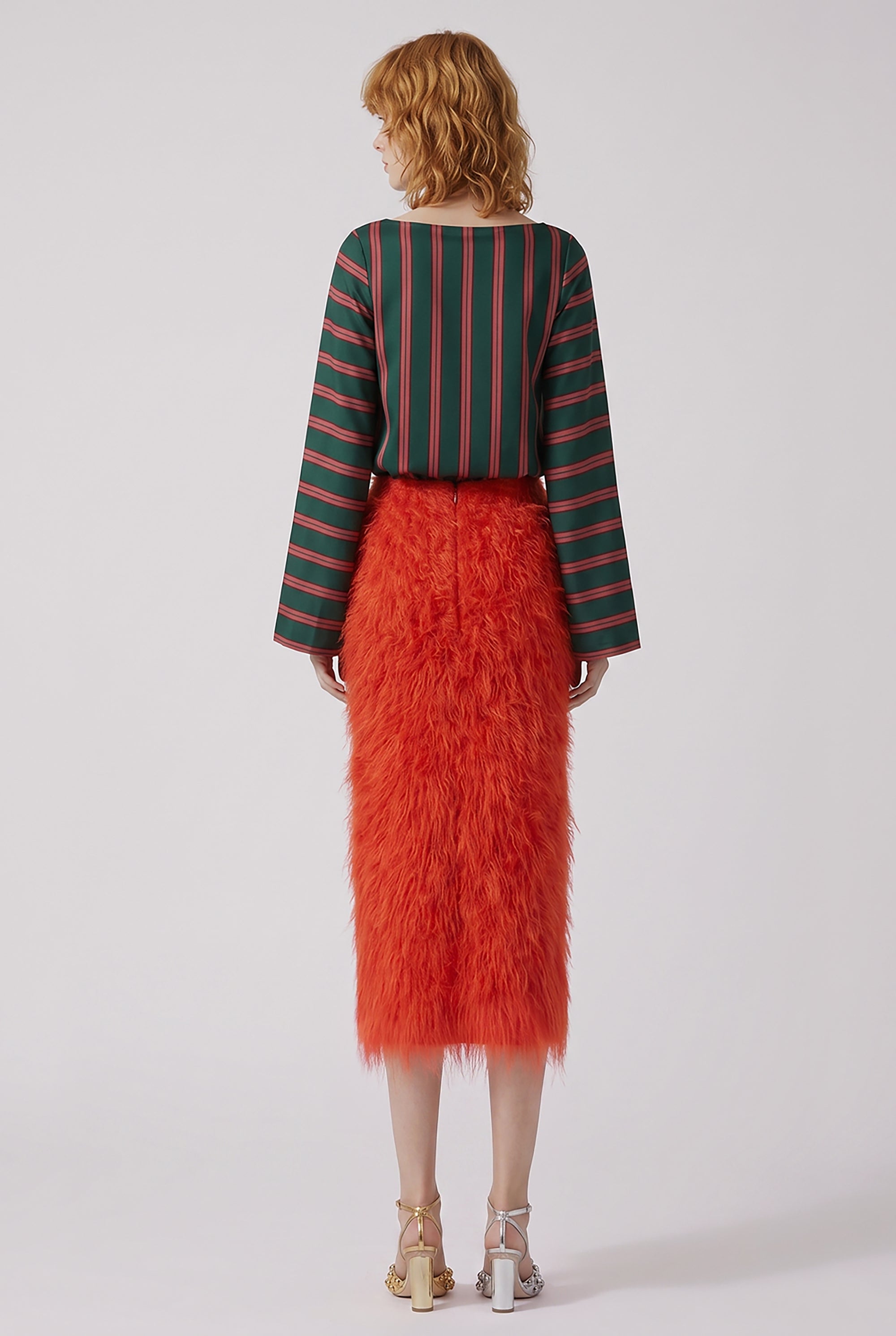 DRIES VAN NOTEN RTW Sokna Fringed Skirt | Red
