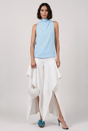 ALAIA RTW Ruffle Layer Denim Jean | White