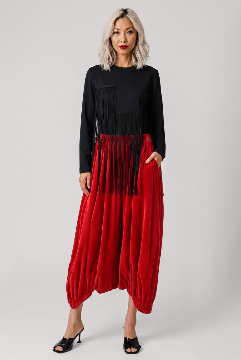 COMME DES GARCONS RTW Crew Neck L\S Top with Tassel Detail | Black