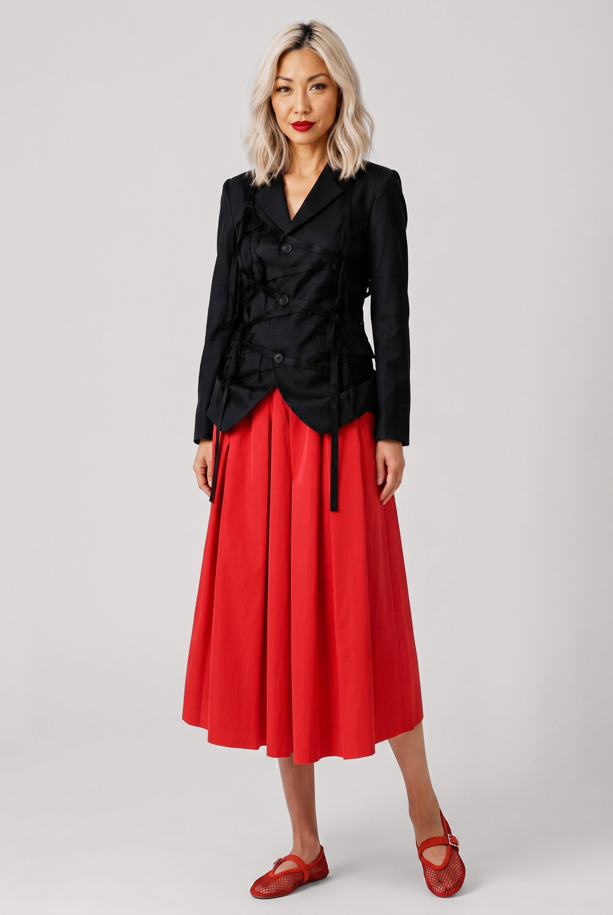 COMME DES GARCONS RTW Decontruct Scrunch Ruffle Jacket | Black