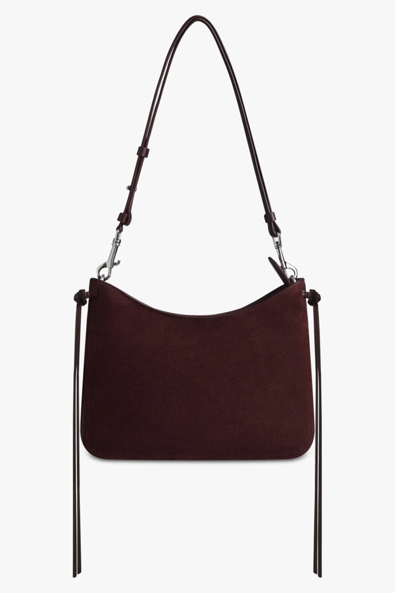 PHOEBE PHILO BAGS BURGUNDY / Oxblood Gig Small Shoulder Suede Bag | Oxblood