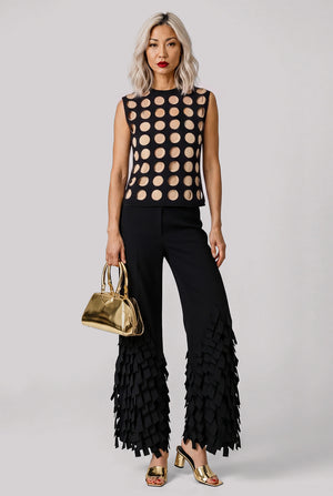 Multi Rectangle Culotte Pant | Black