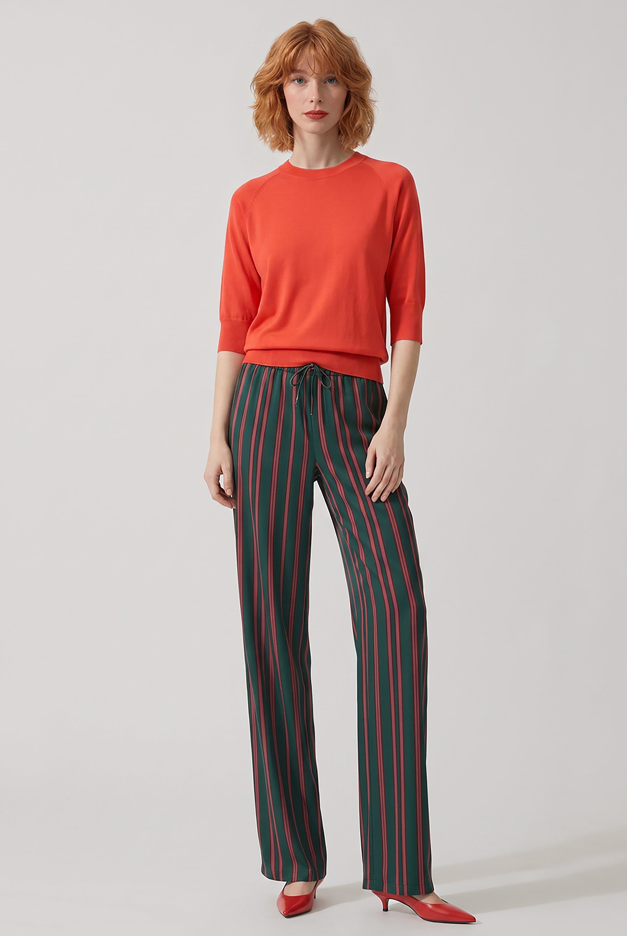 DRIES VAN NOTEN RTW Tuan Short Sleeve Knit | Light Red