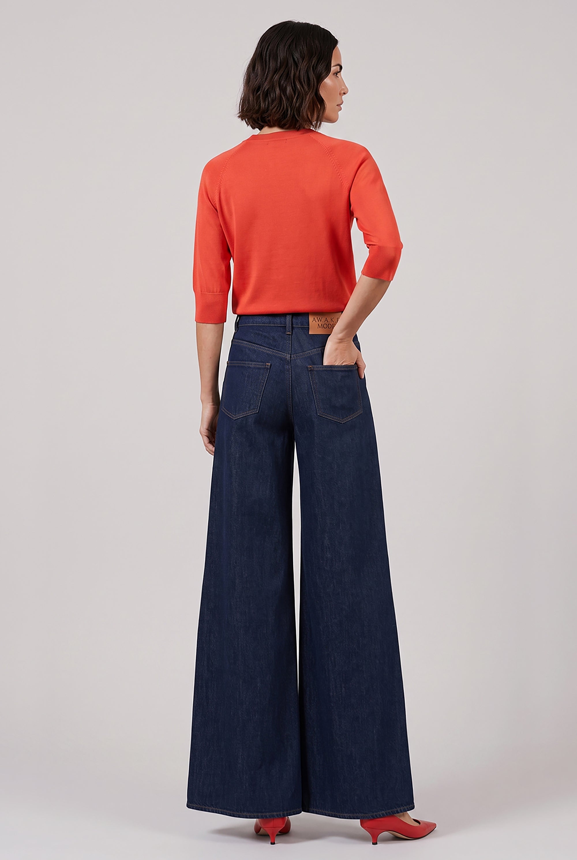 DRIES VAN NOTEN RTW Tuan Short Sleeve Knit | Light Red