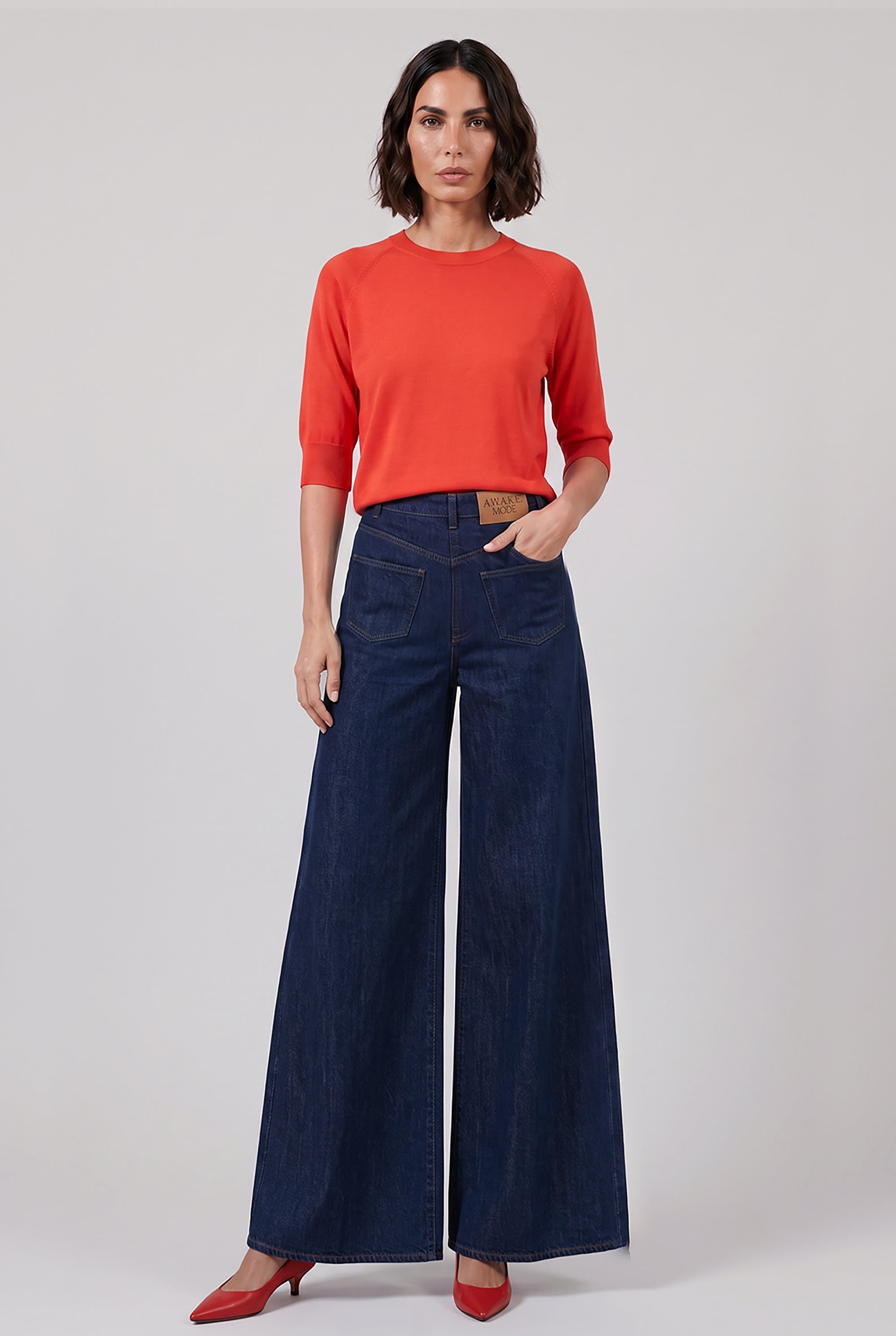 DRIES VAN NOTEN RTW Tuan Short Sleeve Knit | Light Red