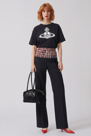 VIVIENNE WESTWOOD RTW Kung Fu Trouser With Check Elastic Waist | Black/Red/White