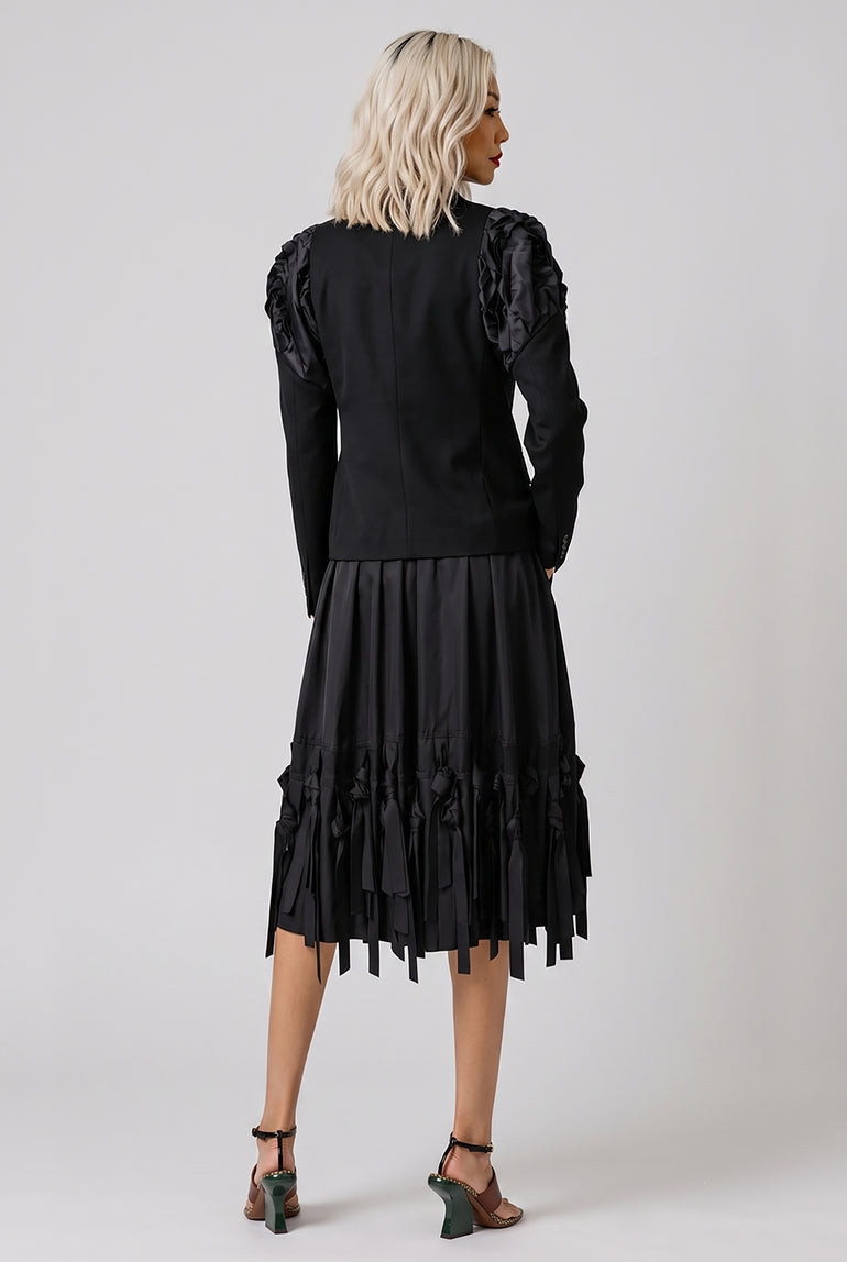 COMME DES GARCONS RTW Single Breast Jacket With Pleat Sculpt Sleeve | Black