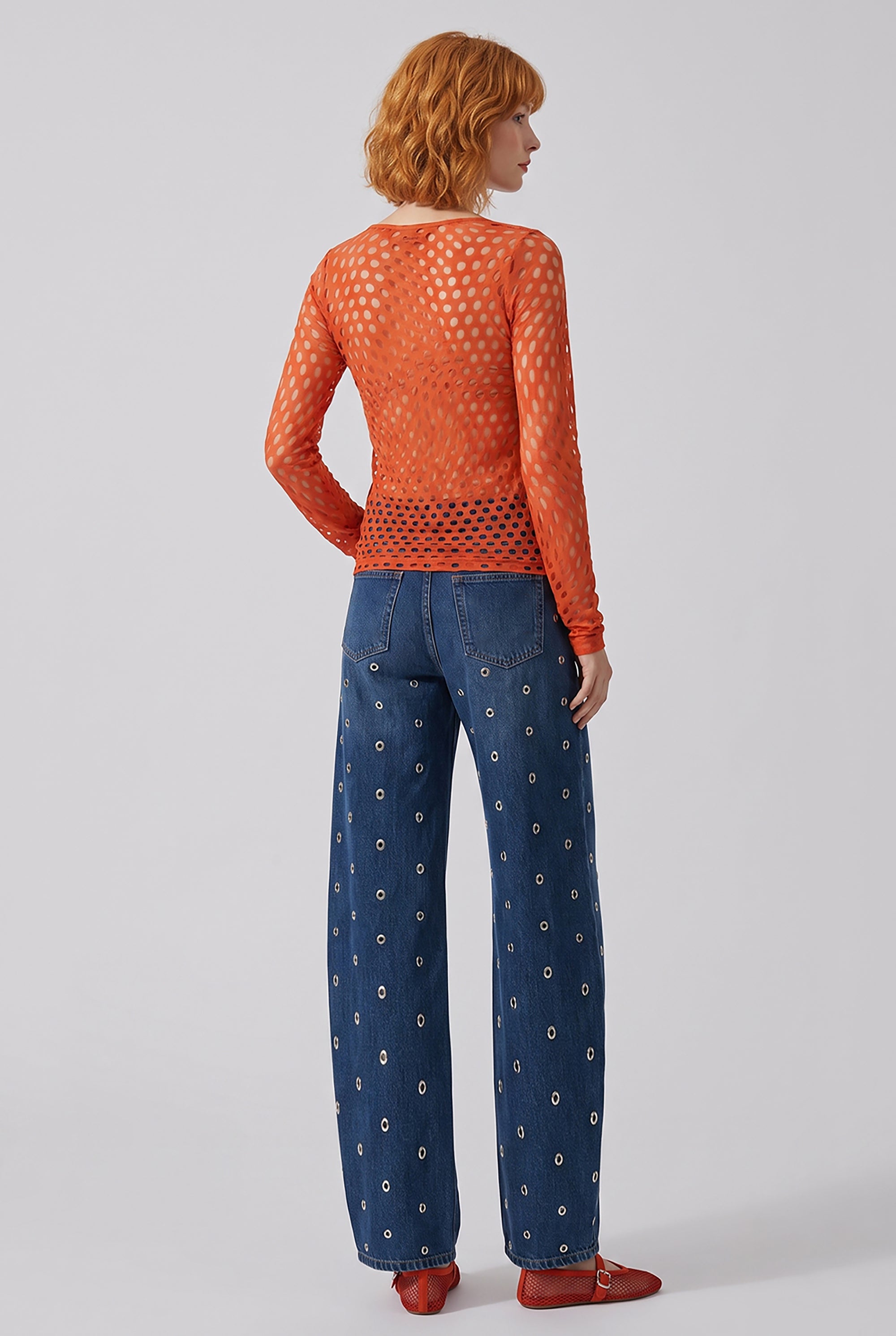 DRIES VAN NOTEN RTW Holletina Polka Dot Top | Red
