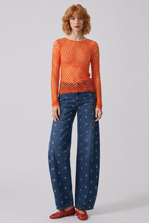 DRIES VAN NOTEN RTW Holletina Polka Dot Top | Red