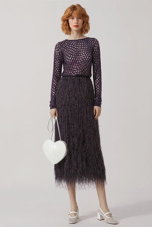 DRIES VAN NOTEN RTW Holletina Polka Dot Top | Dark Purple
