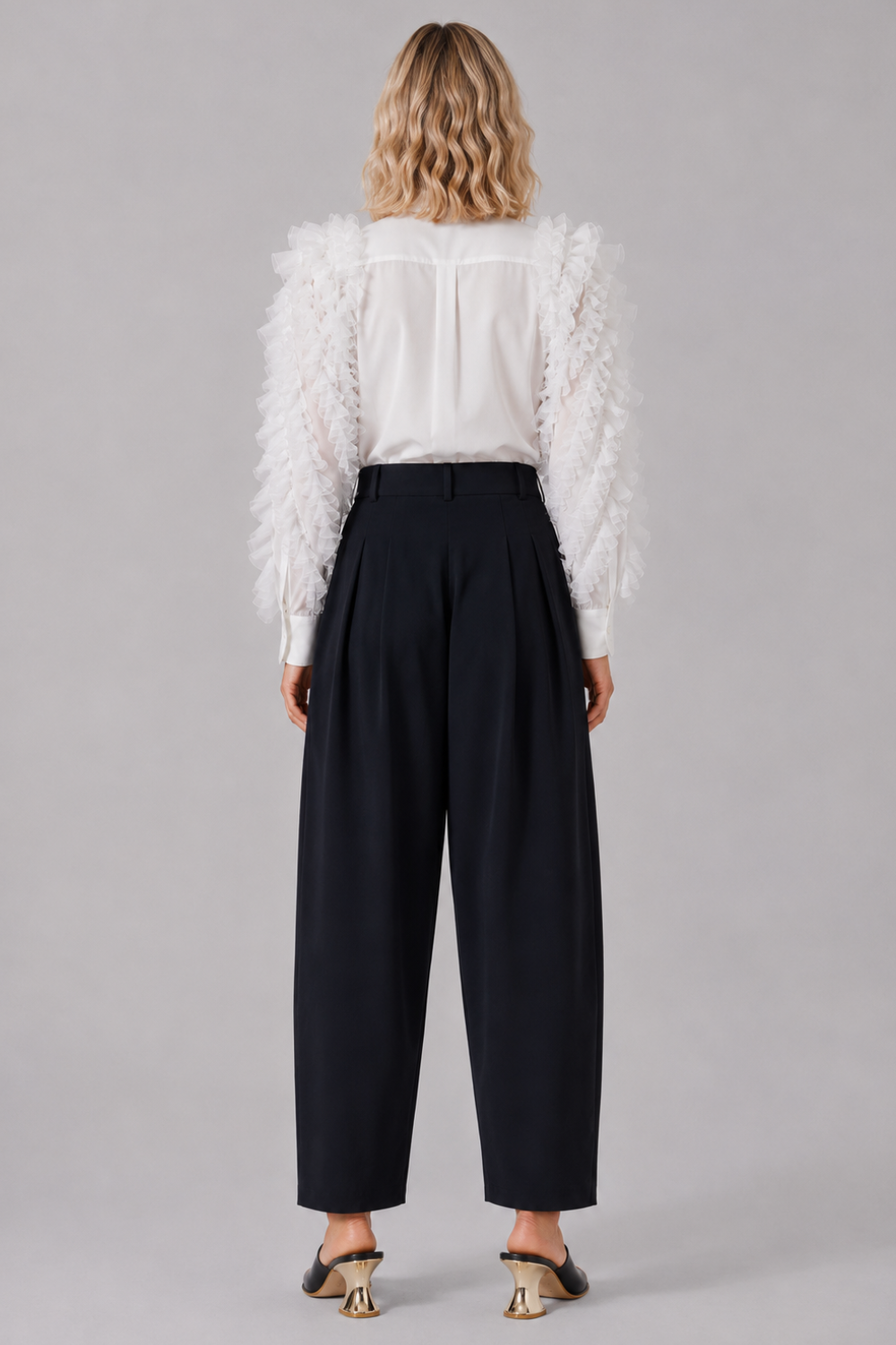 COMME DES GARCONS RTW Ruffle Sleeve Shirt | Off White
