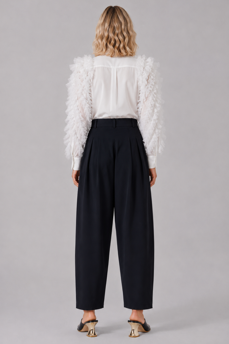 COMME DES GARCONS RTW Ruffle Sleeve Shirt | Off White