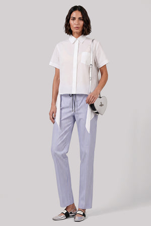 S/S Shirt With Drape Panel Detail | Off White