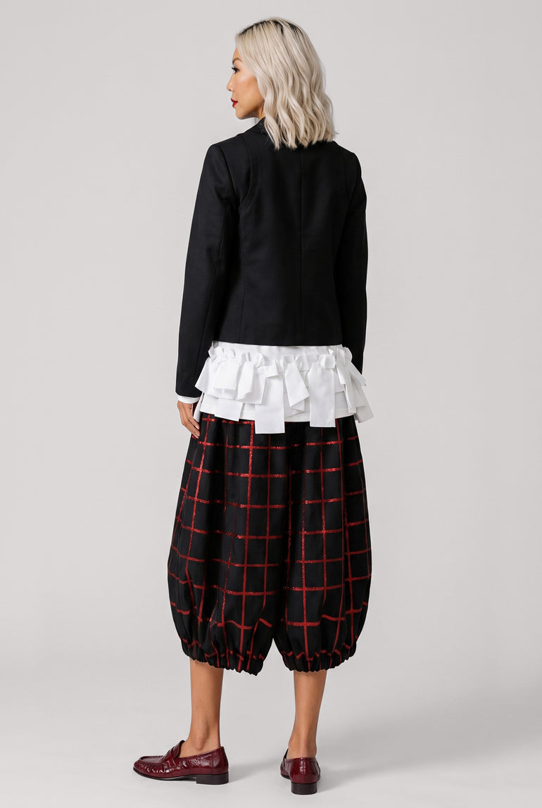 COMME DES GARCONS RTW Check Drop Crotch Pant | Black/Red