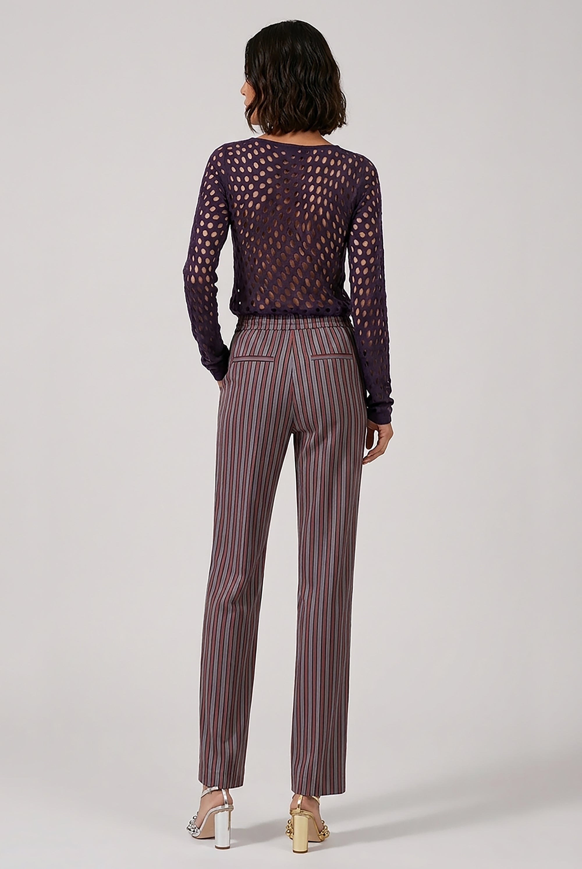 DRIES VAN NOTEN RTW Holletina Polka Dot Top | Dark Purple
