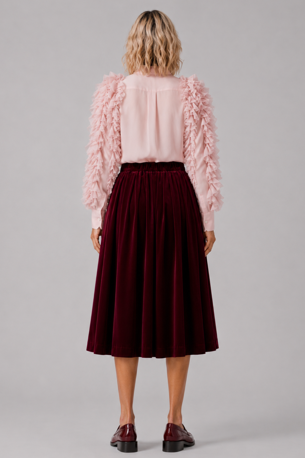 COMME DES GARCONS RTW Ruffle Sleeve Shirt | Pink