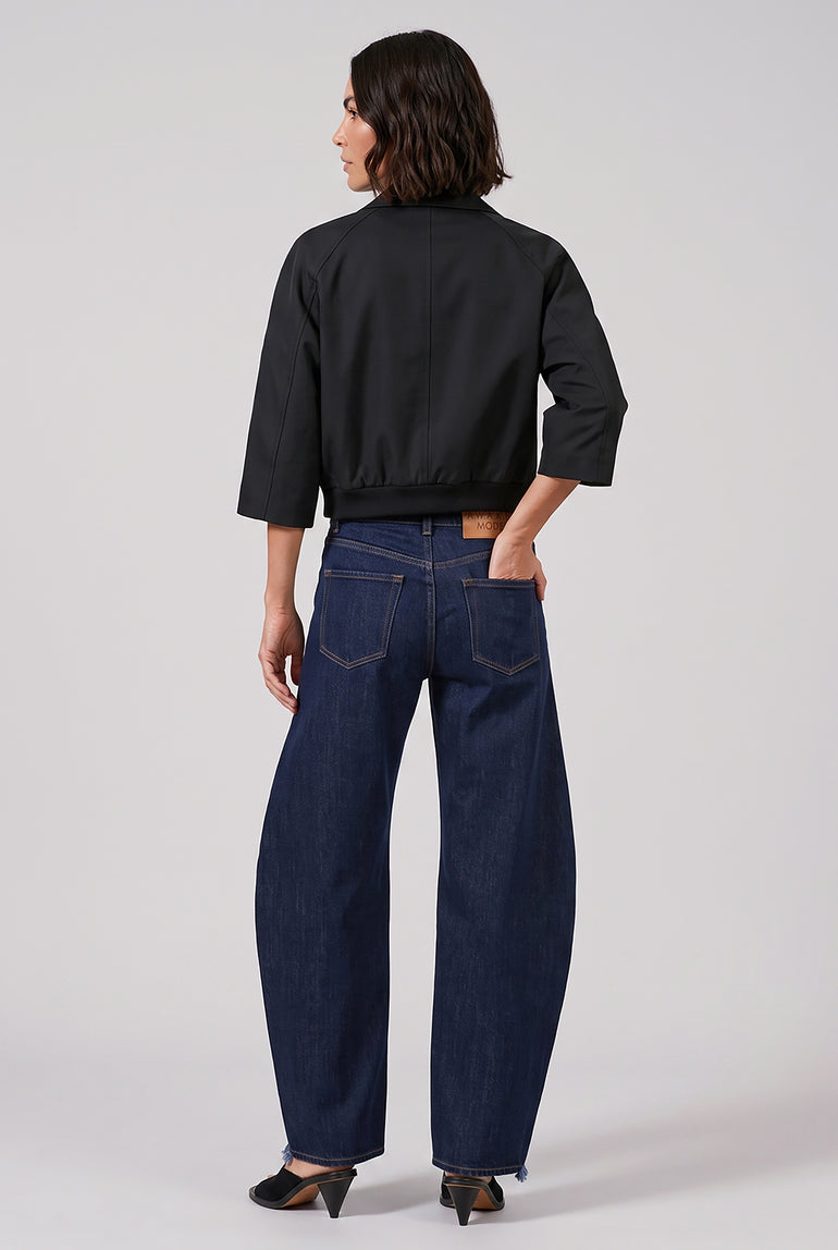 SACAI RTW Suiting X Twill Oversize Double Breast Jacket | Black