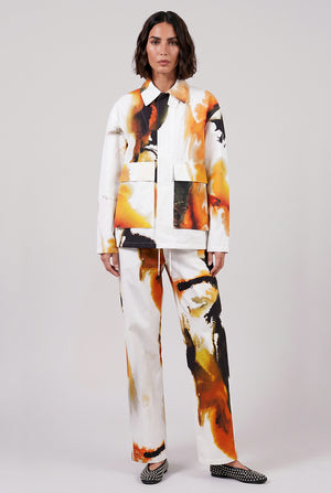 Y-3 RTW Earthy Print Relaxed Leg Track Pant | White/Multi
